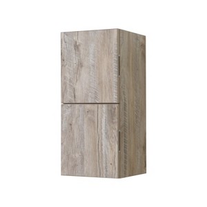 KubeBath Bliss 12Inch Wide by 24Inch High Linen Side Cabinet With Two Doors in Nature Wood Finish - 1 of 1