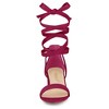 Allegra K Women's Open Toe Block Heel Lace Up Sandals - 2 of 4