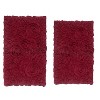 Bell Flower Collection Tufted Bath Rugs, Extra Soft and Absorbent, Non-Slip Bath Mats, Machine Washable Bath Mats, and Tub, 2 Piece Set(M+L), Red - 2 of 4