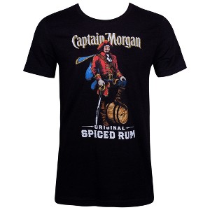 Adult Captain Morgan Spiced Rum Black Tee Shirt - 1 of 2
