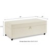 CAVINAS Linen Fabric Storage Ottoman Bench with Wheels,Upholstered Storage Ottoman,Storage Bench for Living Room,Bedroom - 3 of 4