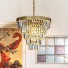 ALOADECOR 4-Light 16" Glam Tierd Antiqued Gold Chandelier With Crystal Accents - 3 of 4