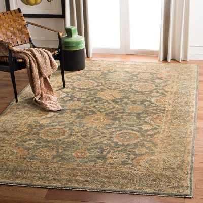 Gray and Beige Hand-Knotted Wool 8' x 10' Area Rug