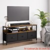 TV Stand w/ 3 Fabric Drawers, TV Cabinet for 55 Inch TV, Modern Living Room Storage TV Stand, Entertainment Center w/ Open Space, Ideal - 2 of 4