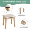 Tangkula Vanity Table Set 3 Color LED Light Touch Screen Mirror w/ Stool Black/Navy - 3 of 4