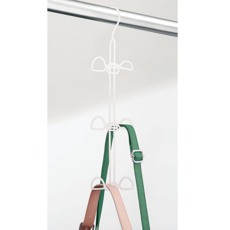mDesign Metal Wire Over Closet Rod Hanging Handbag Organizer, 2 Pack, 3 of 9