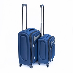 Gulches (20"+24") Two-piece suitcase suitcase set Oxford trolley case without password lock universal wheel, Blue - 1 of 4