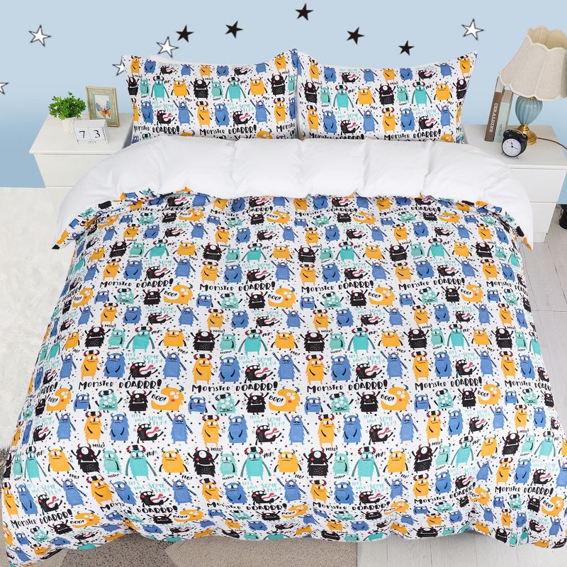 PiccoCasa Polyester Microfiber Universe Theme Soft Duvet Cover Sets with 2 Pillowcases 3 Pcs, 4 of 7