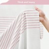 Boho Pink Stripe Shower Curtain 72x72 Inches Farmhouse Cotton Tassel for Girls Coral Bathroom - 4 of 4
