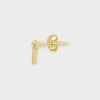 14k Gold Plated Cubic Zirconia Teardrop Square and Cross Stud Earring Set 3pc - A New Day™ Gold: Brass, Nickel-Free - 2 of 2