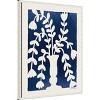 Amanti Art 23"x30" Blooming Floral on Blue I: Traditional Style, Lithograph, White Frame, Vertical Wall Canvas - 2 of 4