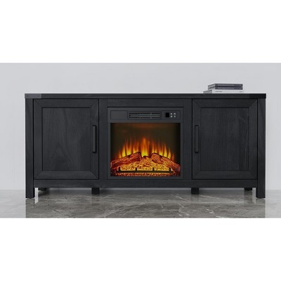 GustoWave 67" Fireplace TV Stand with 23" Electric Fireplace, 3D Flame, 3 Brightness Levels, 1400W/120V/60Hz, Rustic Media Console