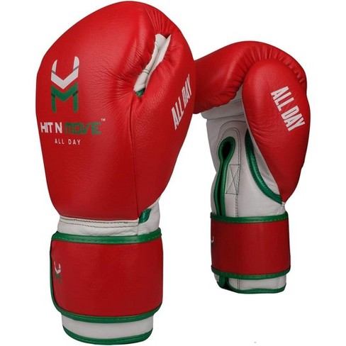 Hit N Move All Day Balance Boxing Gloves With Hook and Loop Closure and  Dr-t Padding For Sparring and Bag, 16oz, Red