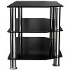 Mount-It! Glass TV Stand for Flat Screen Televisions Fits 40 - 60 Inch LCD, LED, OLED, 4K TVs | Three Tempered Glass Shelves | Black - 4 of 4