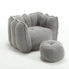 Spassway 41"L Bean Bag Sofa with Ottoman Bean Bag Chair with Armrest for Living Room Bedroom Balcony Porch - 4 of 4