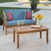 CAVINAS Outdoor Loveseat with Coffee Table, Acacia Wood Patio Couch Set, Modern Patio Sectional Furniture Set for Backyard - 4 of 4