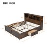 King Size Wood Platform Bed with Multi-Storage Headboard, USB Ports and Drawers - ModernLuxe - 3 of 4