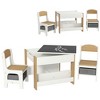 Yinvani Natural Wooden 3-Piece Children's Table and Chair Set - 2 of 4
