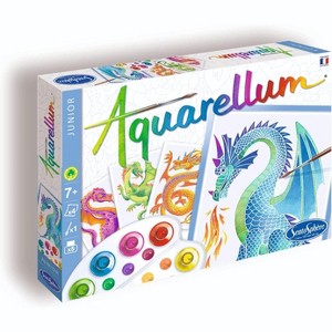Aquarellum Junior Dragons Painting Set, Includes 4 Canvases and Watercolors, Ages 6-12 - 1 of 2