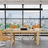FUFU&GAGA Yellow Modern Office e Meeting Room Table Computer Desk - 3 of 4