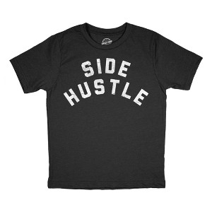 Youth Funny T Shirts Side Hustle Sarcastic Graphic Novelty Tee For Kids - Crazy Dog Youth T Shirt - 1 of 4