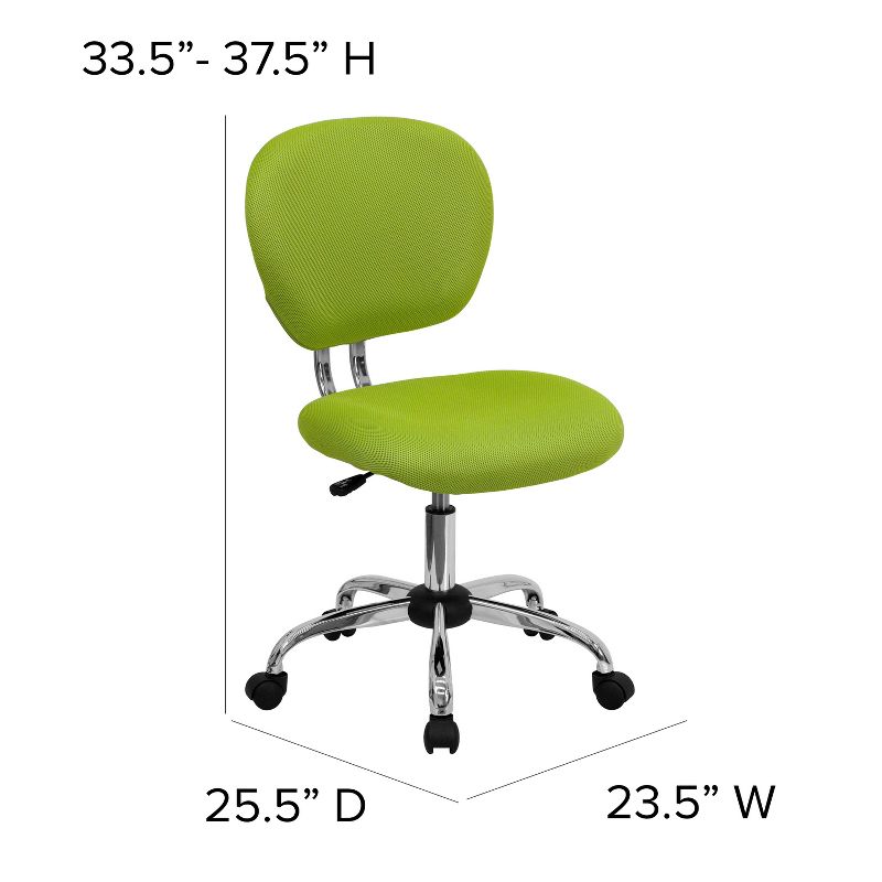 Emma and Oliver Mid-Back Mesh Padded Swivel Task Office Chair with Chrome Base, 5 of 12