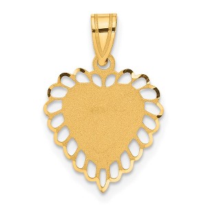 Black Bow Jewelry 14k Yellow Gold Satin Scalloped Heart Pendant, 15mm - 1 of 4