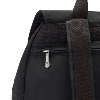 Black Nylon Women's Trapezoid Backpack with Silver Accents