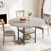 Jojoka 47-Inch Round Dining Table for 4 with  1.2-Inch Thick Top and Storage Space - 4 of 4