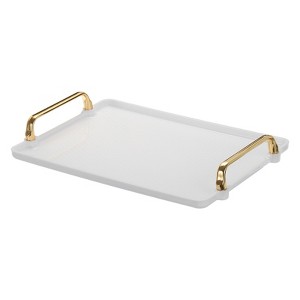 Unique Bargains Modern Rectangular Decorative Elegant Serving Tray with Handle - 1 of 4