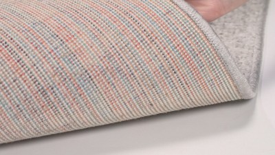 Navy and Grey Abstract Synthetic Area Rug 2'6" x 4'