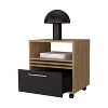 PAGED High Gloss Nightstand Modern Side Table with 2 Storage Drawers and Metal Handles, Bedside Cabinet for Bedroom, Living Room - 3 of 4