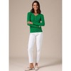 INSPIRE CHIC Women's Long Sleeve V Neck Button Decor Elegant Ribbed Knit Tops - 3 of 4