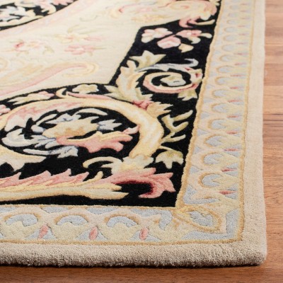 Elegant Ivory Wool Hand-Tufted Round Area Rug, 3' x 5'