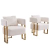 NicBex Set of 2 Accent Chair,Velvet Upholstered Armchair with High-Rebound Cushion,Metal Legs,Single Sofa Chair for Reception Room,Living Room - 2 of 4