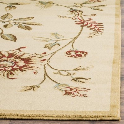 Ivory Multi Floral Synthetic Medium Pile Area Rug