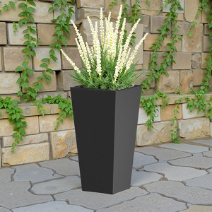 Spassway Indoor Outdoor Geometric Metal Planter Pot Planter Box Patio Garden Bed Black - 1 of 4