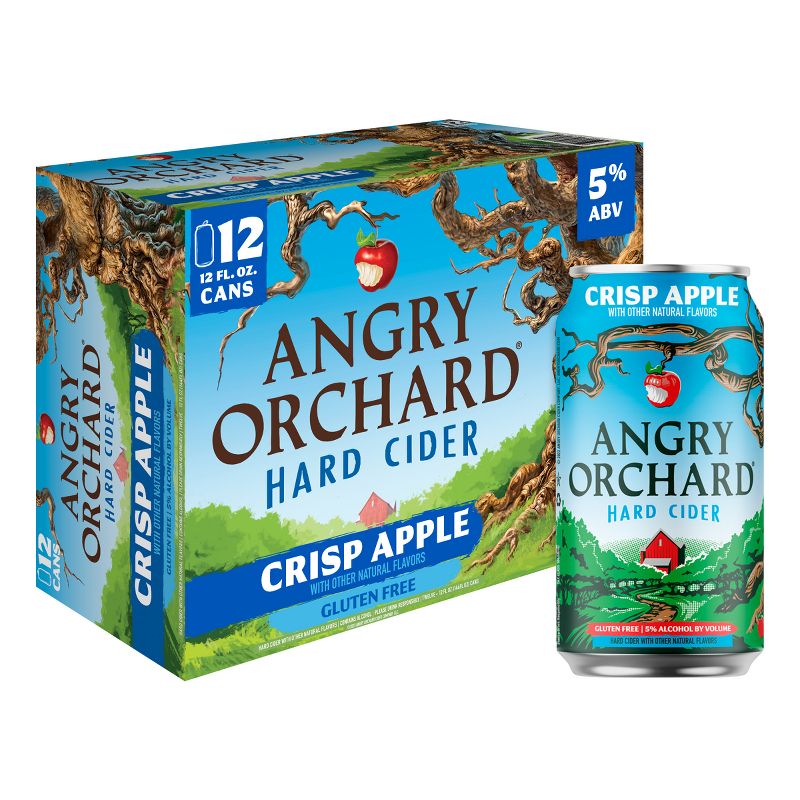Angry Orchard Crisp Apple Hard Cider - 12pk/12 fl oz Cans, 1 of 9