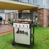BestParts 4-Burner Propane BBQ Grill, Outdoor Gas Barbecue Cooker with Side Table, 34200 BTU, Enamel Grates, Wheels, Stainless Steel Frame - 3 of 4