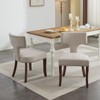 TIRAMISUBEST Mid Century Modern Dining Chairs Set of 2, Linen Fabric Upholstered Accent Chairs with T-Shaped Backrest - 2 of 4