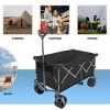 YONWAY Foldable Utility Wagon with All-Terrain Wheels,Heavy-Duty Steel Frame Collapsible Cart,Large Capacity Outdoor Garden Wagon - 2 of 4