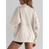 Imily Bela Womens Oversized Fleece Half Zip Stand Collar Long Sleeve Thumb Hole Pullovers with Pockets - 4 of 4