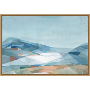 23" x 16" Geometric Mountain by Danhui Nai Framed Wall Canvas - Amanti Art: Watercolor Landscape Artwork - 1 of 4