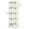 Rotating Steel Bookshelf with Adjustable Shelves and Lockable Wheels, 54.7 in 4-Tier Vertical Storage Rack for Home Office-3irtyhousy - 4 of 4