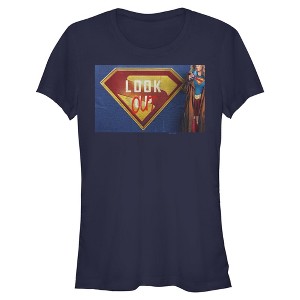 Juniors Supergirl Look Out Graffiti Poster T Shirt - 1 of 4