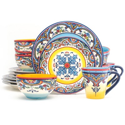 16pc Stoneware Zanzibar Dinnerware Set - Euro Ceramica