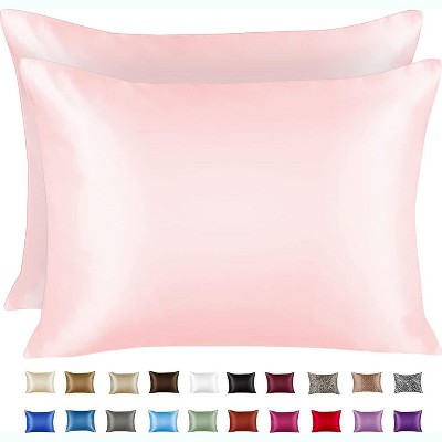 Satin Pillowcase  for Hair and Skin - 2 Pack Pillow Case with Zipper - Shopbedding
