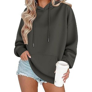 Zeagoo Womens Oversized Hoodies 2025 Fleece Sweatshirts Long Sleeve Pullover with Pocket Fall Winter Outfits Y2k Clothes - 1 of 4