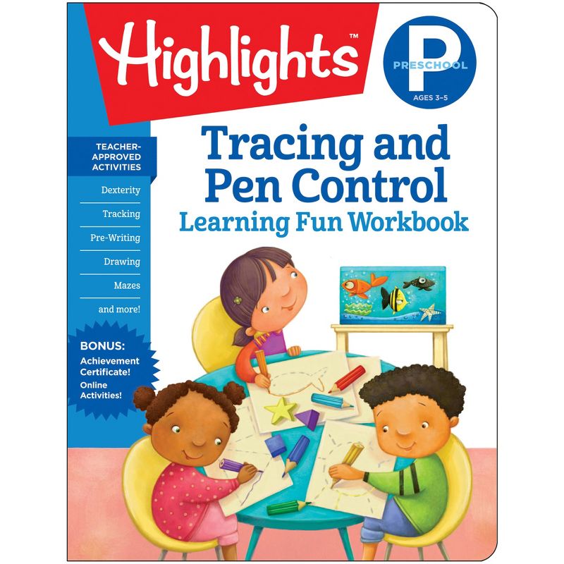 Highlights Learning Fun Workbooks, Preschool Tracing and Pen Control, Pack of 6, 2 of 3