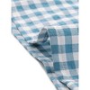 INSPIRE CHIC Women's Plaid Gingham Puff Sleeve Ruffle Peter Pan Collar Shirt - 4 of 4